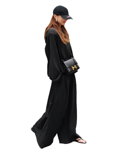 Loose Urban Wide Leg Elastic Waist Track Pants