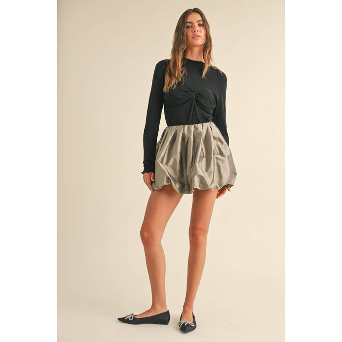 Metallic Ballon Mini Skirt
