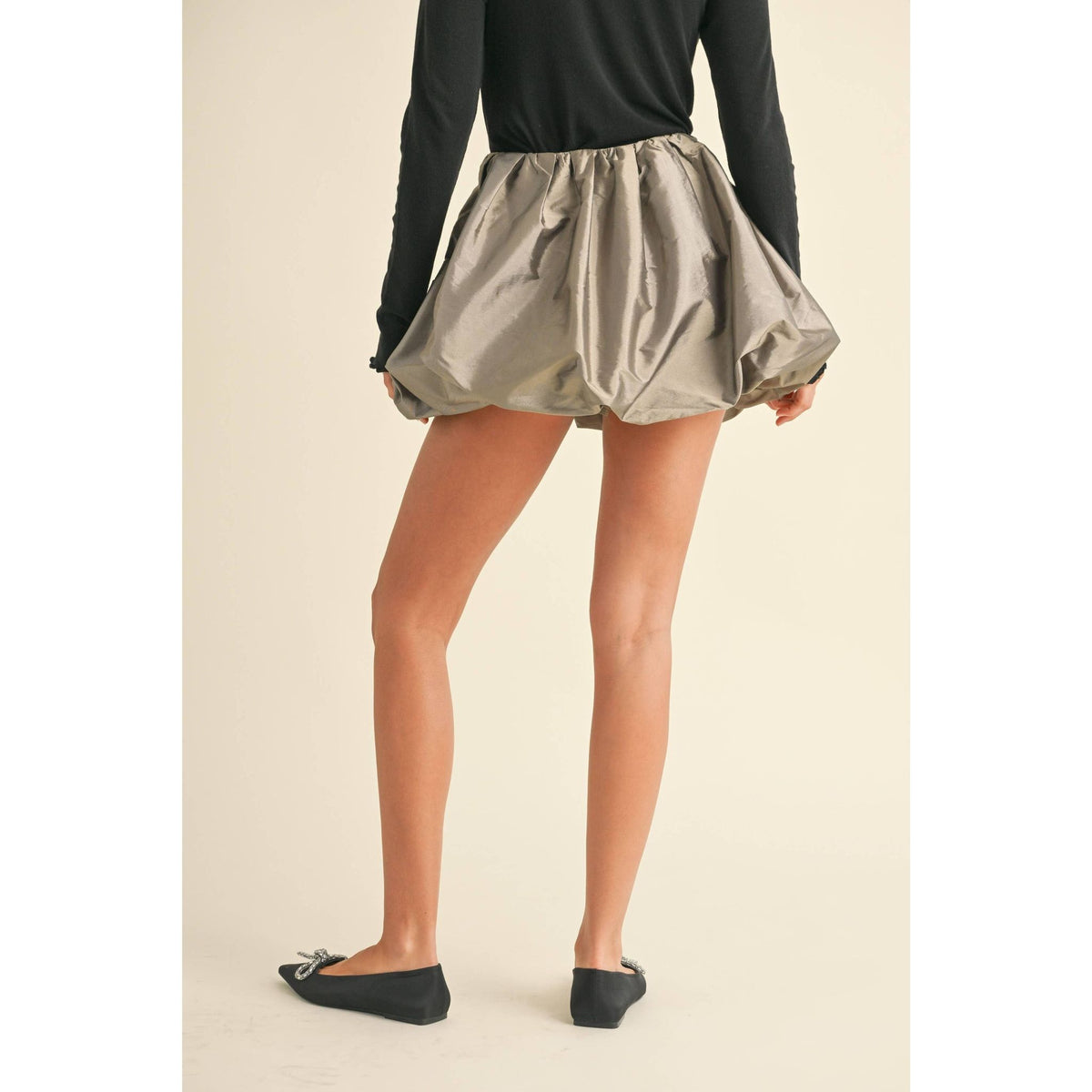 Metallic Ballon Mini Skirt