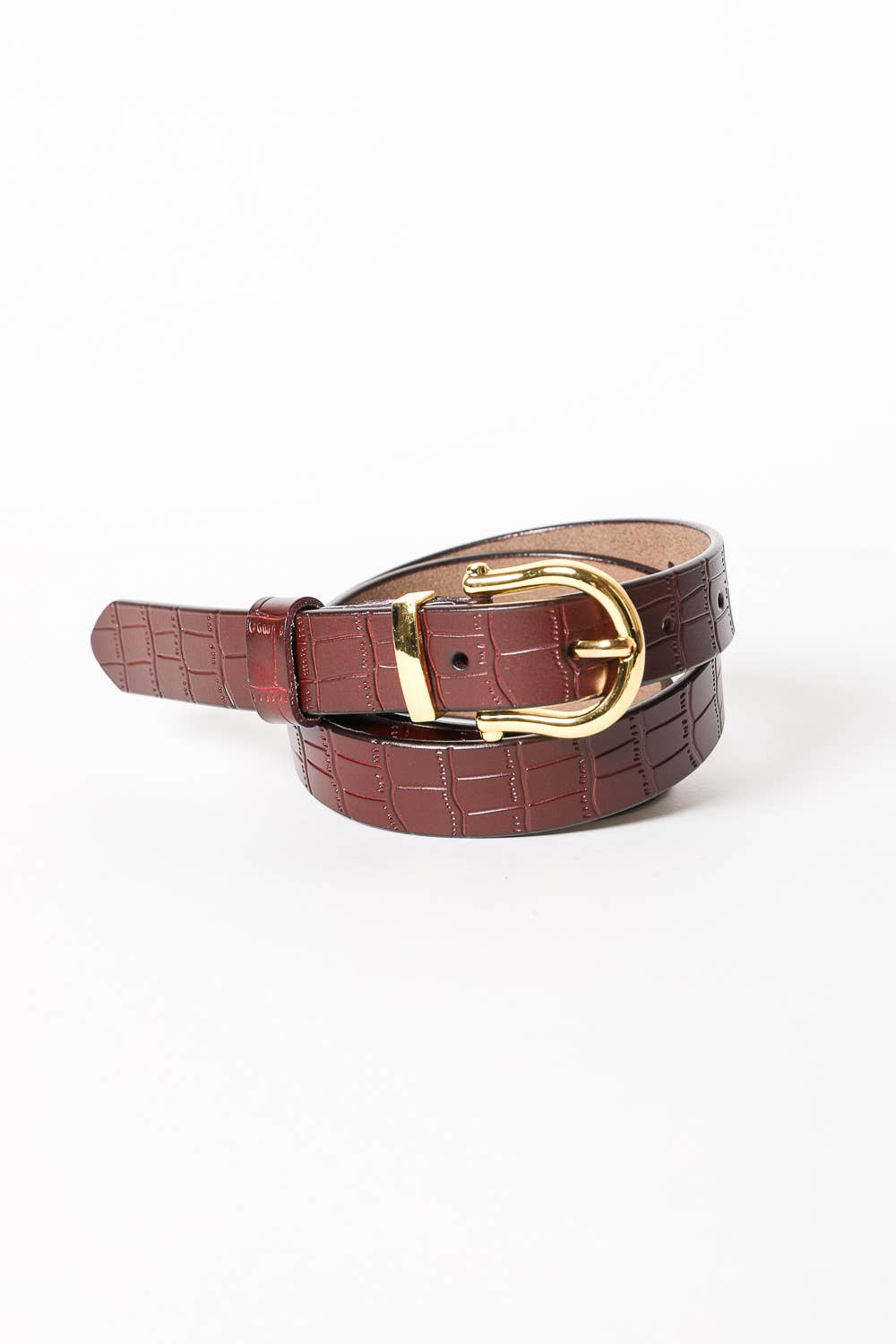 Faux Alligator Skin Leather Belt