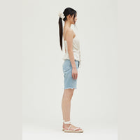 Tiered Pleated Satin Tank