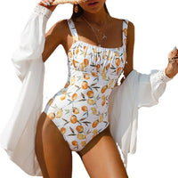 Citrus Print One Piece Bikini Swimsuit