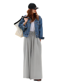 Loose Urban Wide Leg Elastic Waist Track Pants
