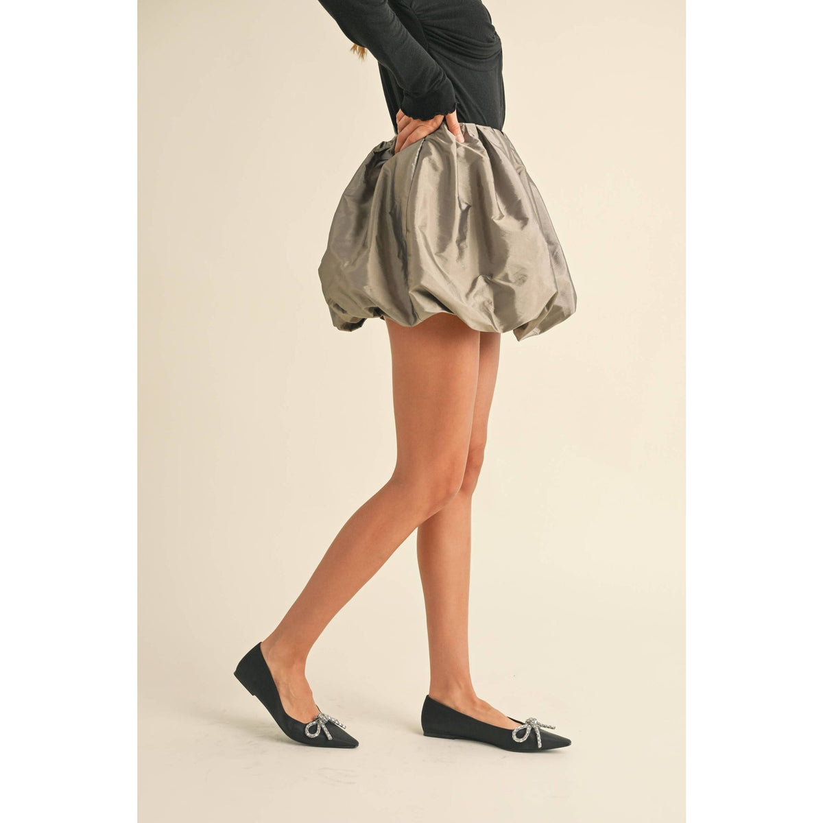 Metallic Ballon Mini Skirt