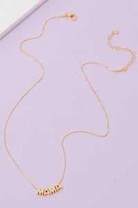 Gold Dipped Mama Letters Chain Necklace