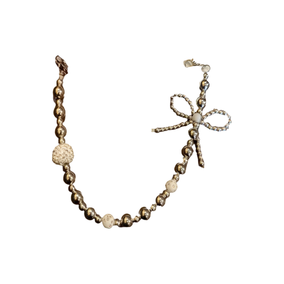 Silver Pearl Shoe Chain