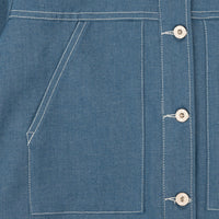 Naked & Famous Cropped Jacket in Antique Blue Stretch Denim