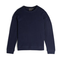 Naked & Famous Women's Weekend Crew Vintage Doubleface Navy