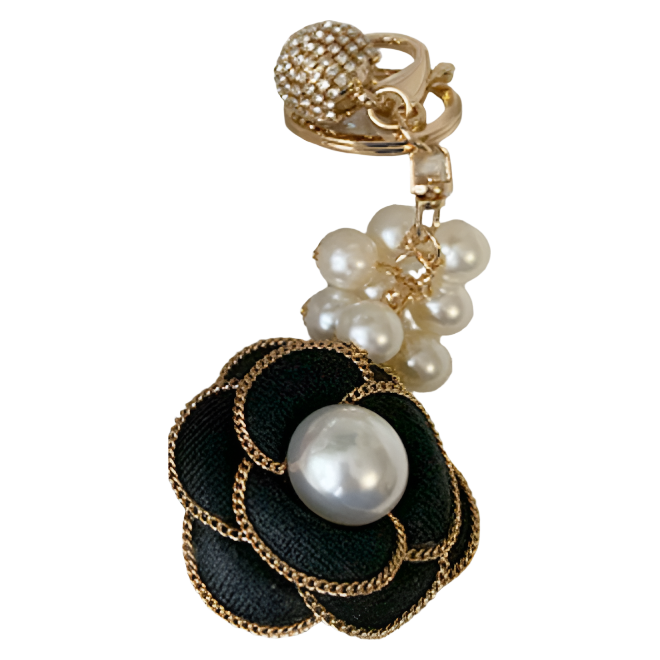 Flower with Pearl Bag Charm Keychain