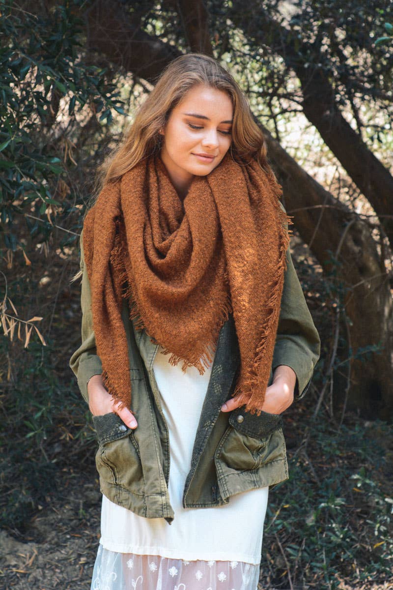 Cozy Mohair Square Scarf Blanket Wrap