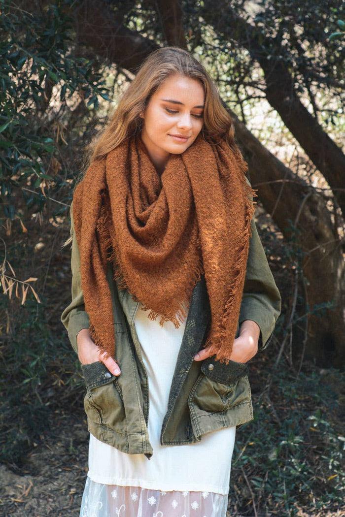 Cozy Mohair Square Scarf Blanket Wrap
