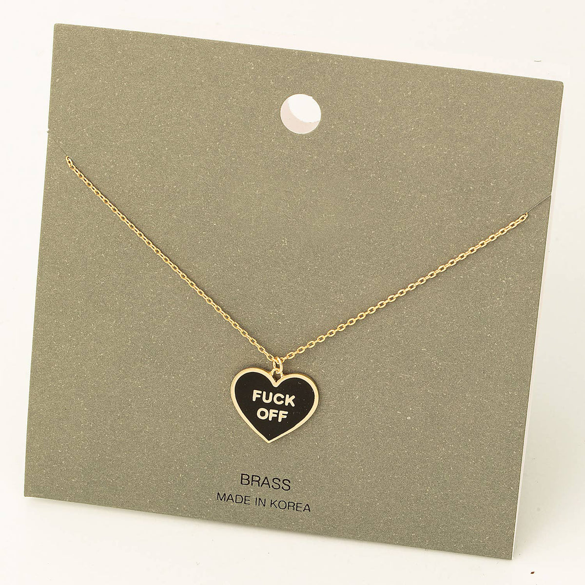 F*ck Off Heart Pendant Necklace