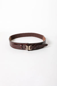 Leather Double Buckle Waistband Belt
