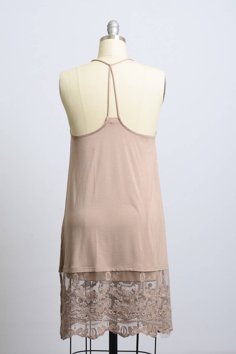 T-Back Lace Midi Slip