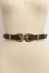 Double Buckle Western Style Belt