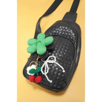 Puffy Daisy Bag Charm Keychain