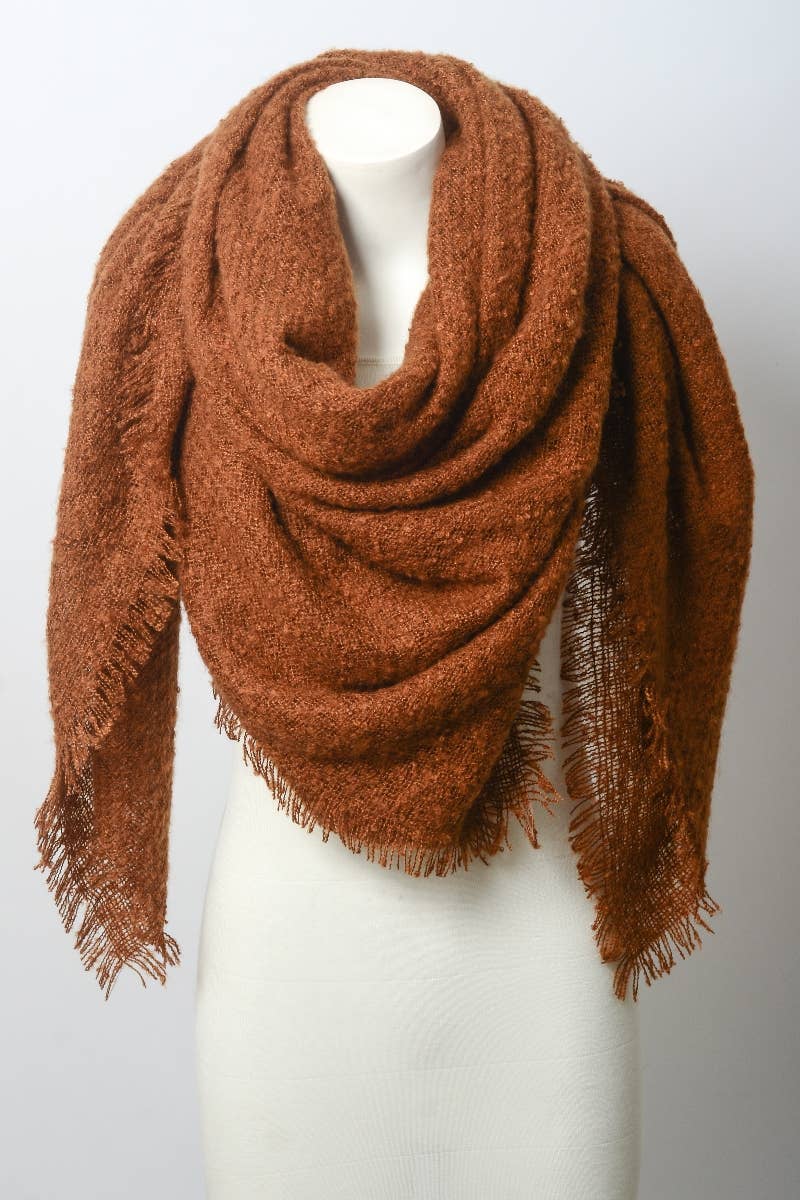 Cozy Mohair Square Scarf Blanket Wrap