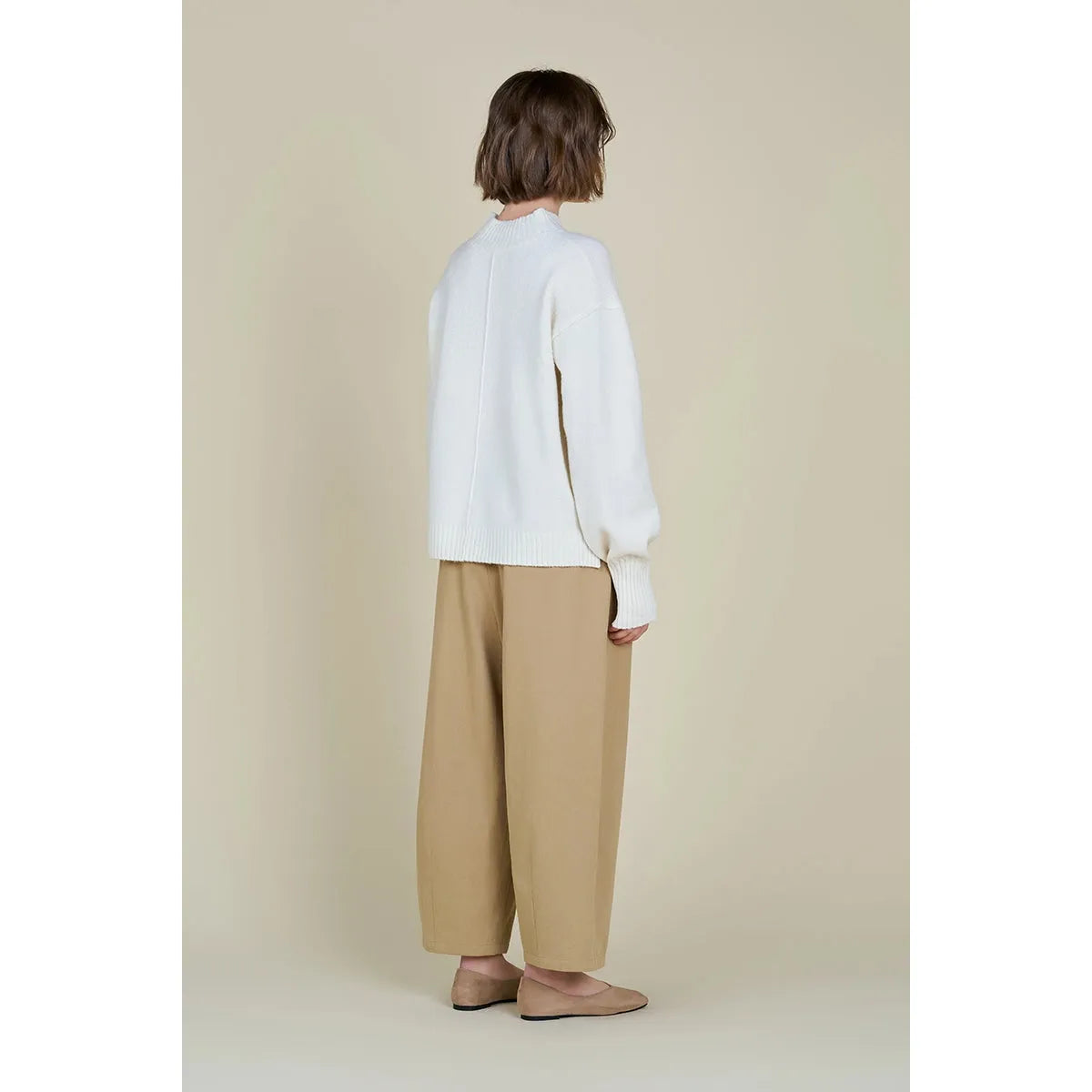 Mock Neck Ribbed Knit Sweater