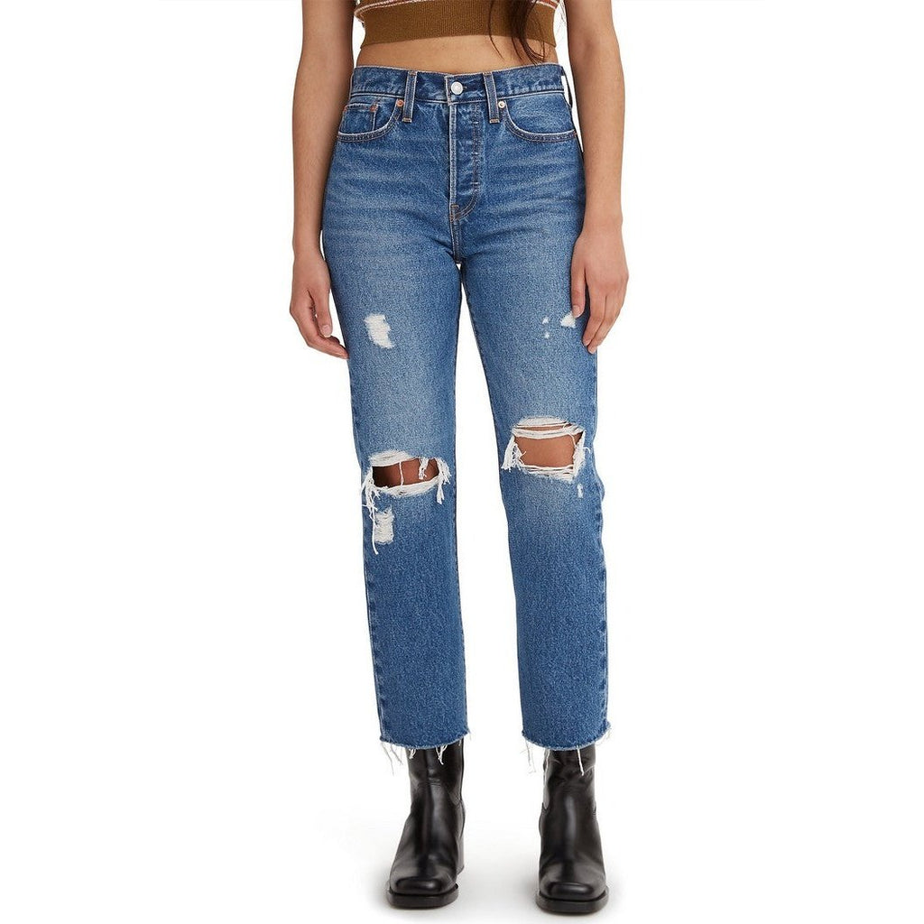 Levi's Wedgie Straight Indigo Distressed – S.O.S Save Our Soles
