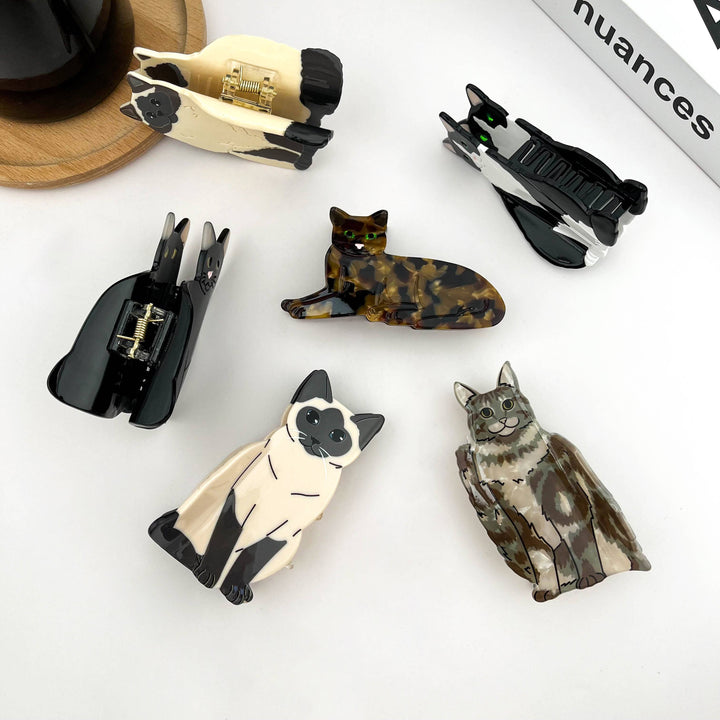Sitting Cat Hair Claw Clip Collection, Animal Hair Clip: Ocelot