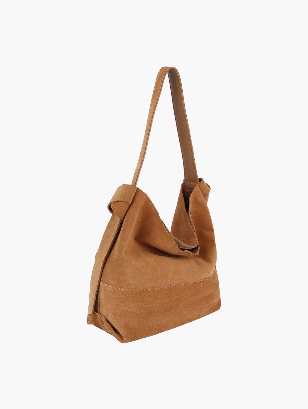 CJF116 Real Genuine Suede 2 in 1 Hobo Bag With Pouch: Coffee