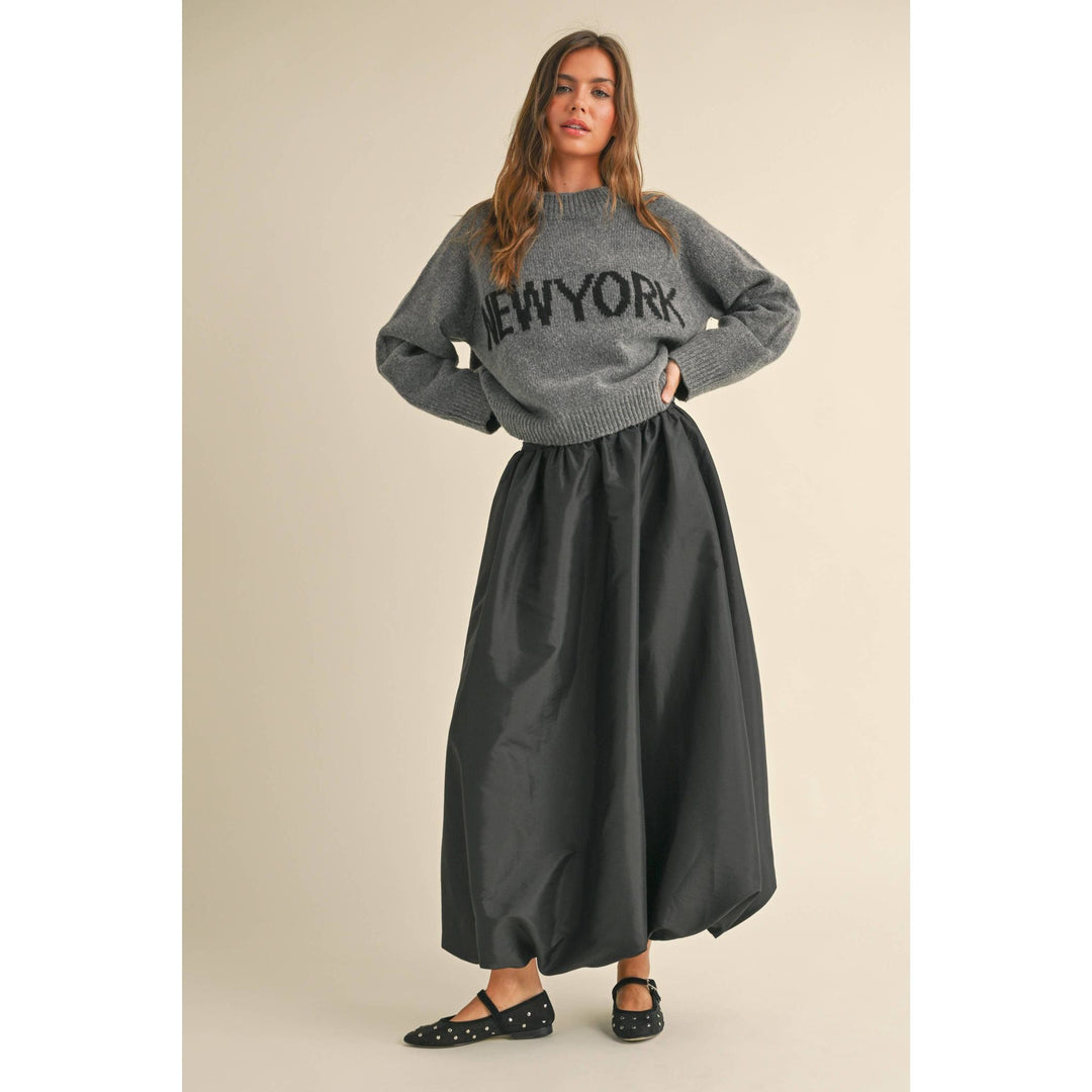 Metallic Ballon Long Skirt