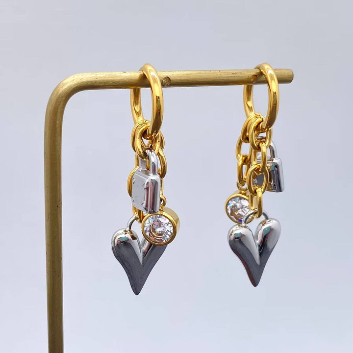 Heart & Lock Earrings