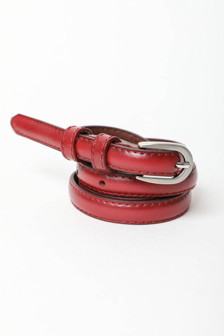 Skinny Horseshoe Buckle Belt