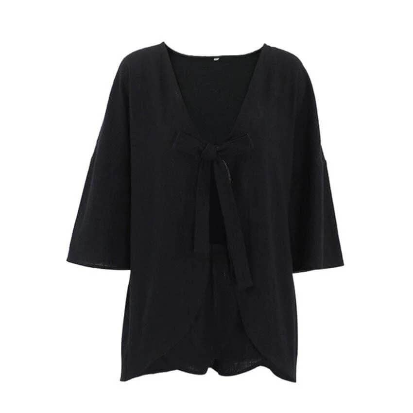 String Tie Shirt And Short Seys DPS1911: Black / S
