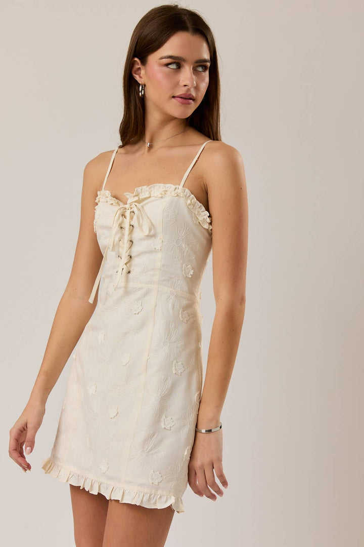 Mini Dress with Corset Detail