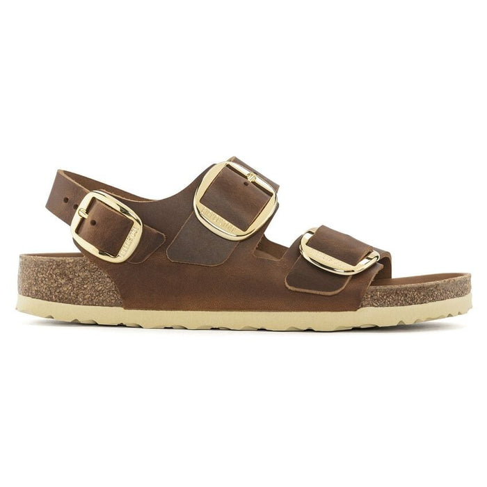 Milano Big Buckle Oiled Leather Cognac