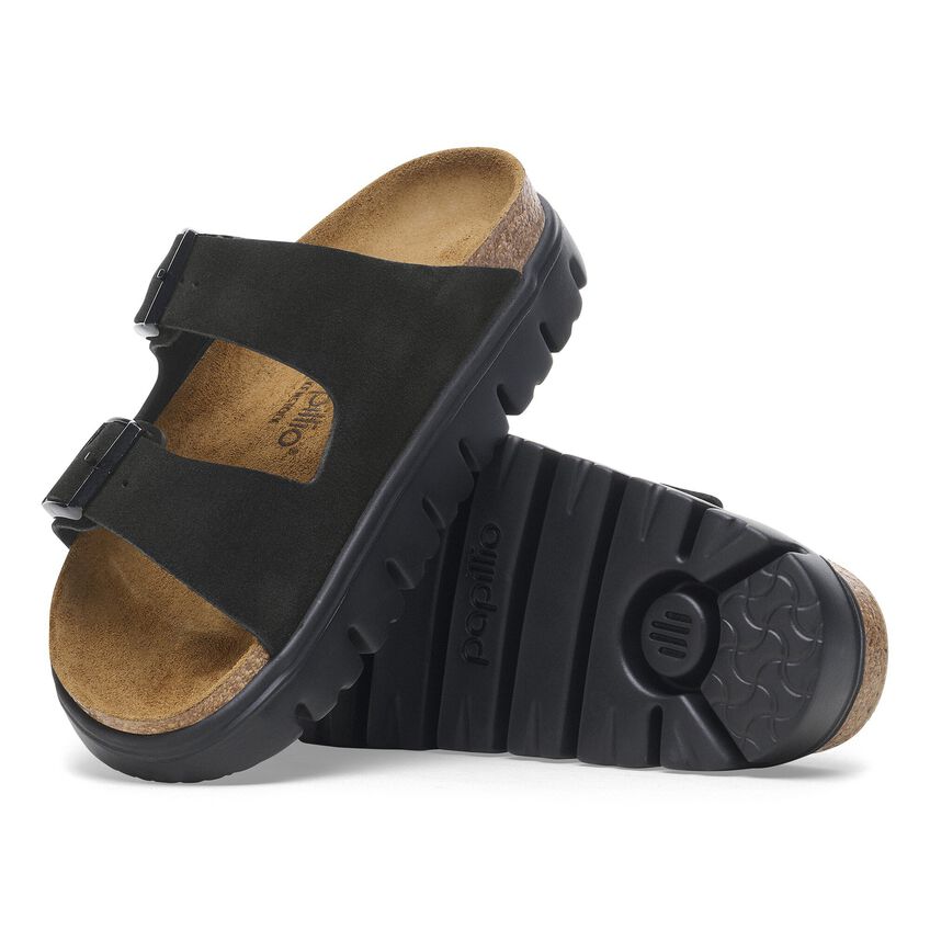 Birkenstock Arizona Chunky Platform Black Suede