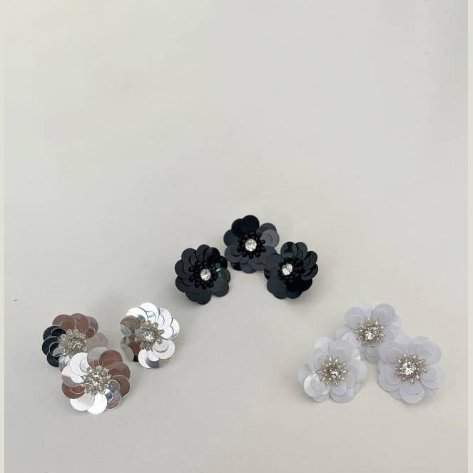 BILLIE Mini Sequin Flower Shoe Charm for Sneakers, Sandals: Ivory