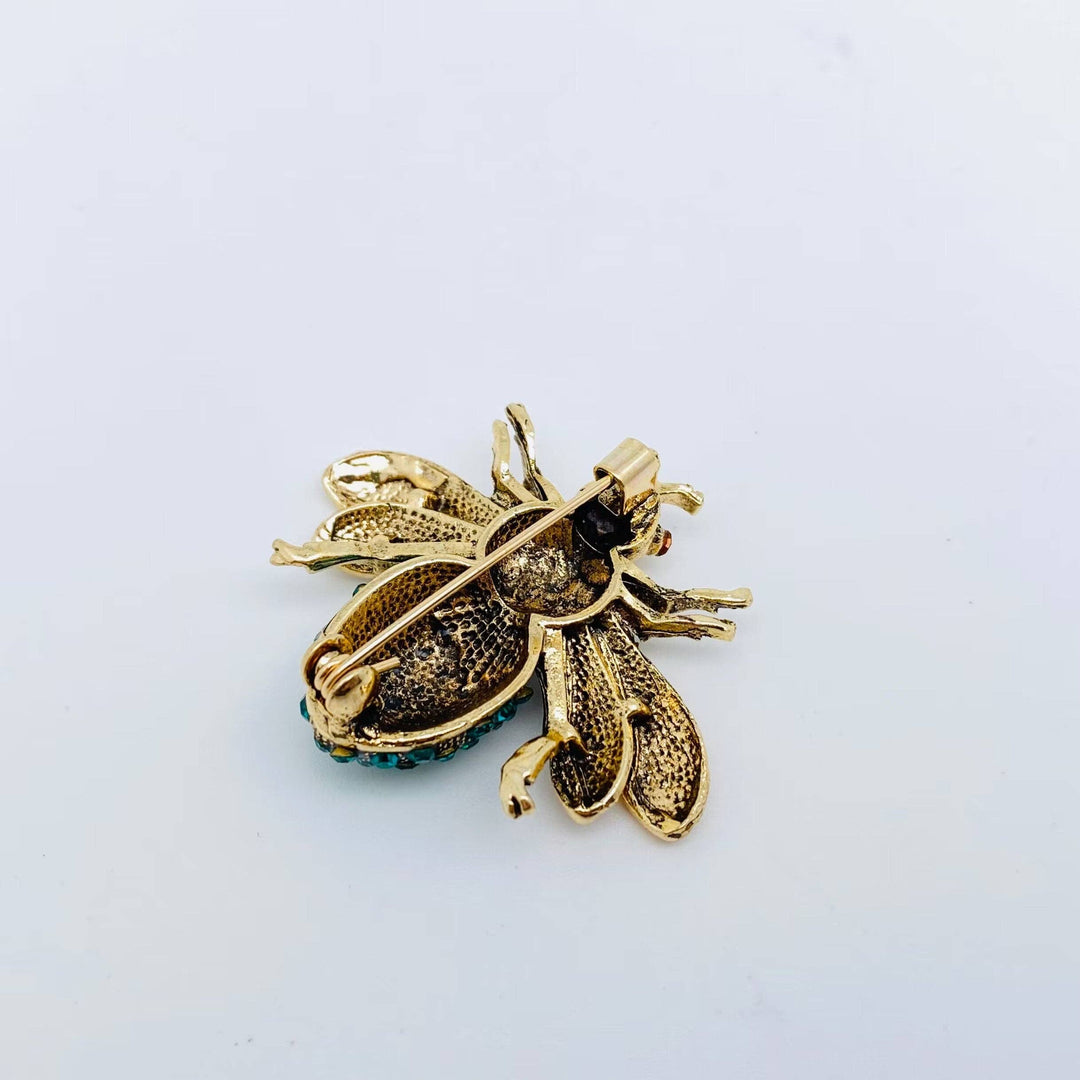 Rhinestone Bee Brooch