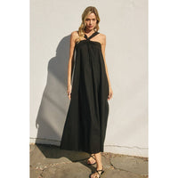 Cotton Halter Neck Maxi Dress