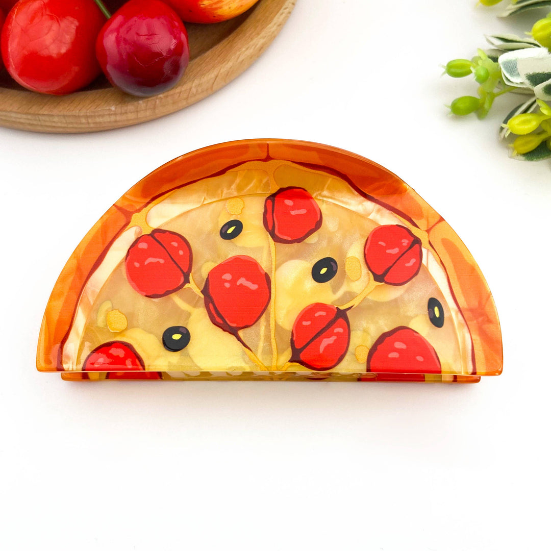 Ham Pizza Hair Claw Clip