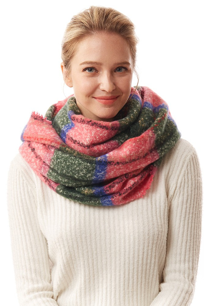 Colourful Plaid Infinity Scarf