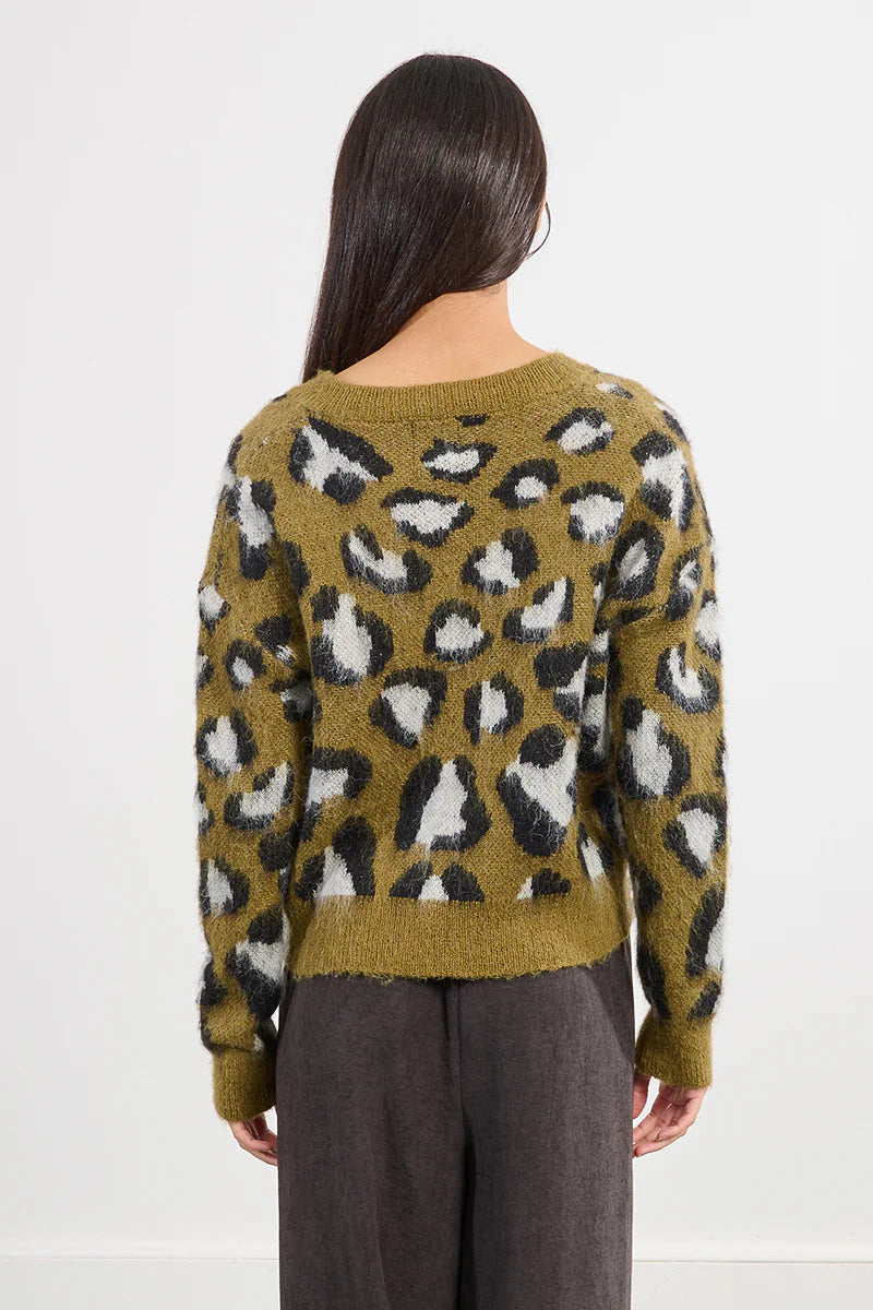 Molly Bracken Leopard Print Knitted Sweater