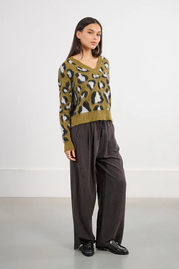 Molly Bracken Leopard Print Knitted Sweater