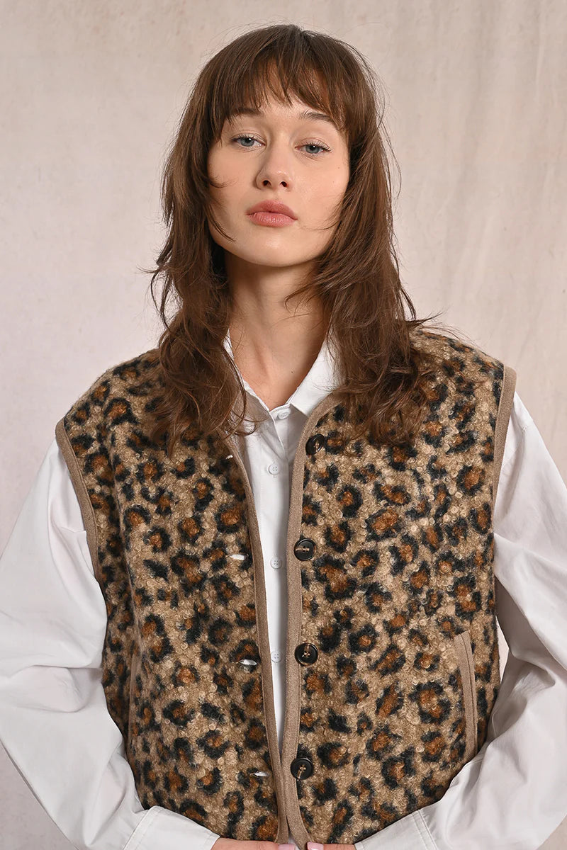 Molly Bracken Woven Sleeveless Jacket