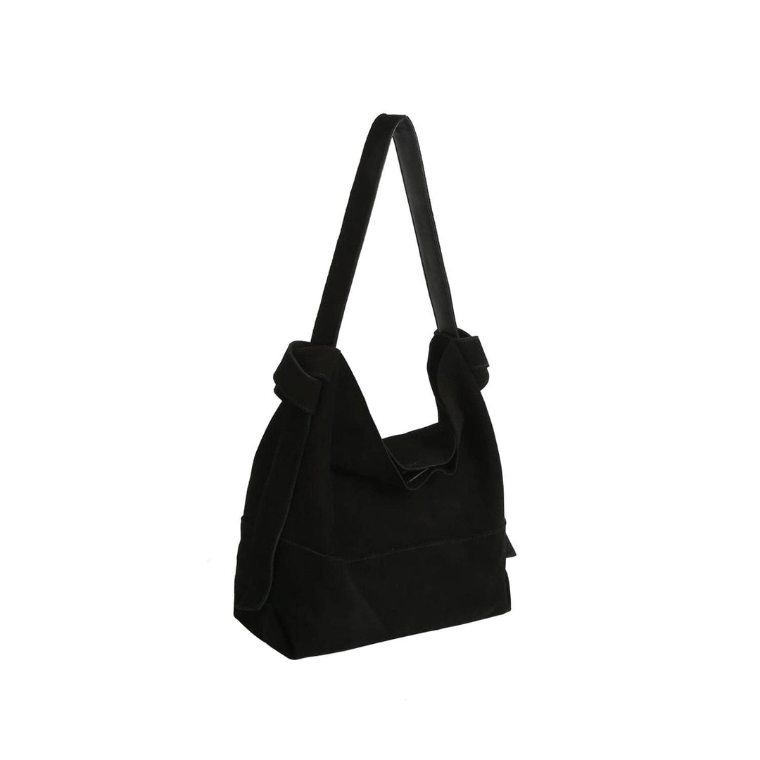 CJF116 Real Genuine Suede 2 in 1 Hobo Bag With Pouch: Coffee