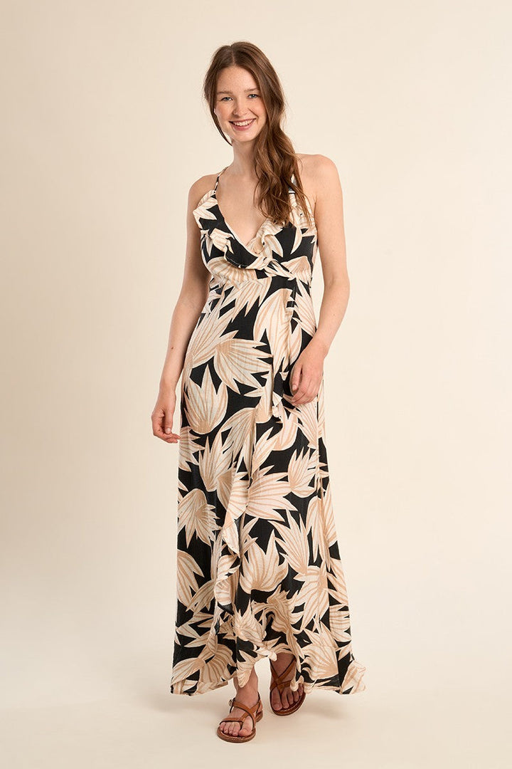 Molly Bracken Palm Print Maxi Dress