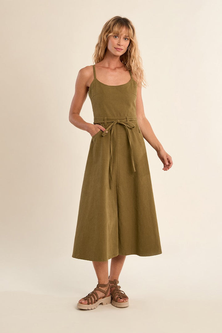 Molly Bracken Khaki Denim  Dress