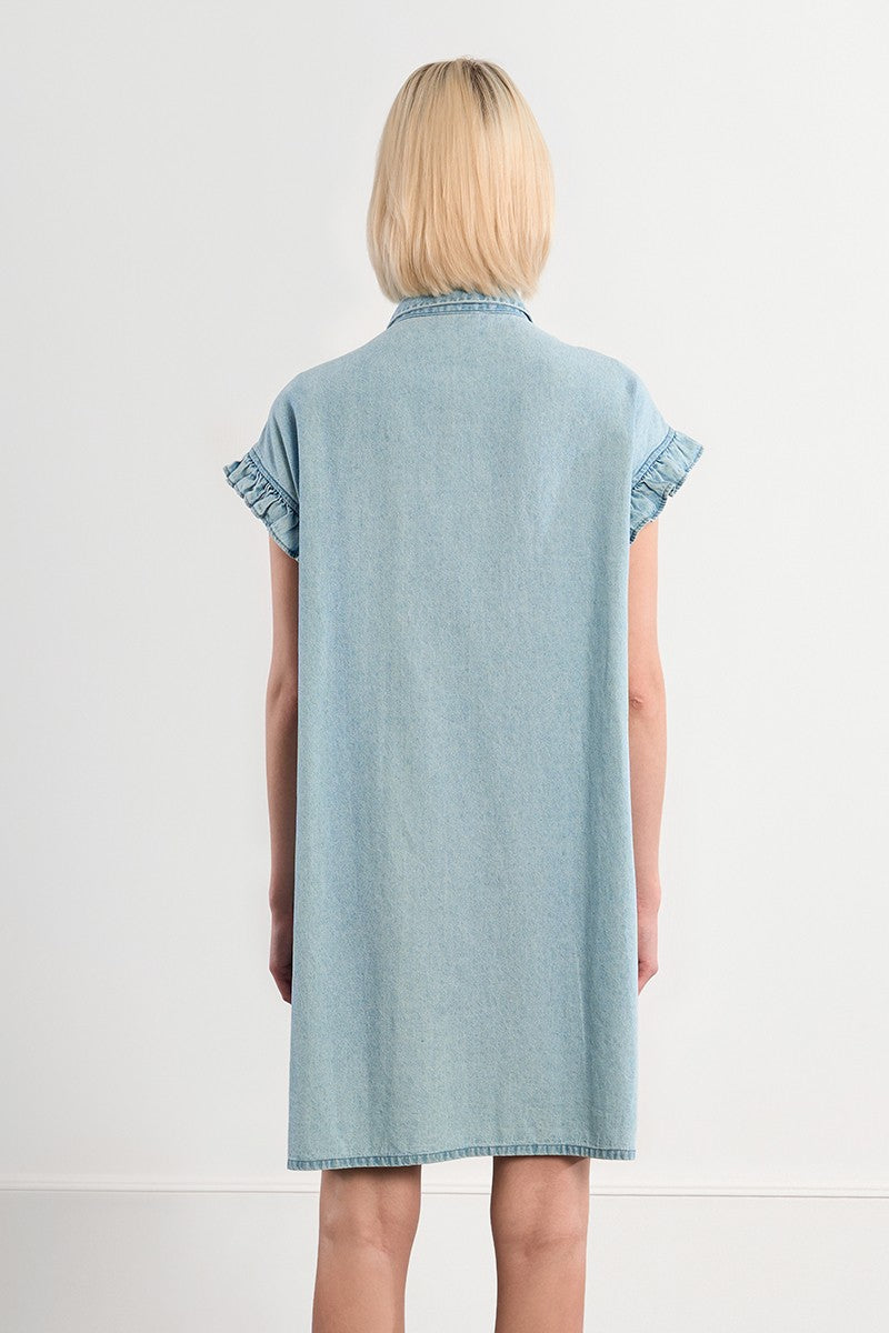 Molly Bracken Cotton Smocked Denim Dress