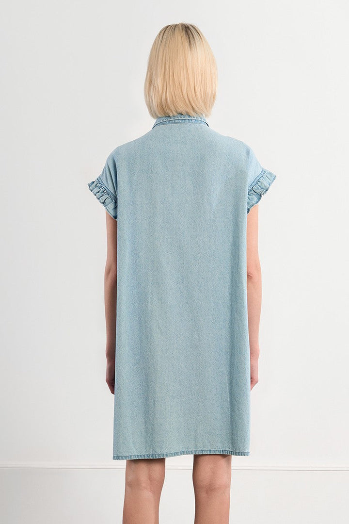 Molly Bracken Cotton Smocked Denim Dress