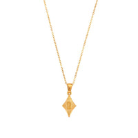 Simple Rhombus Cat's Eye Stone Pendant Neckalces DPJN2904: Black