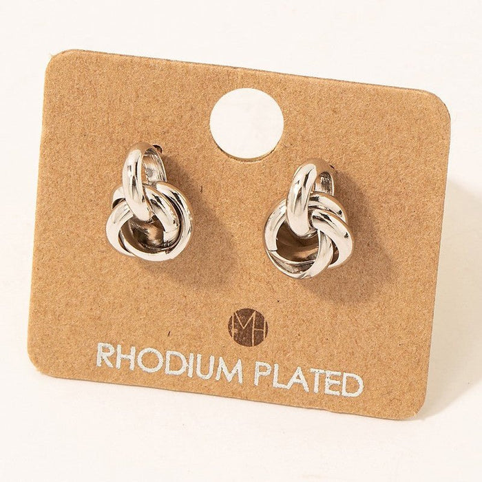 Metallic Knot Stud Earrings