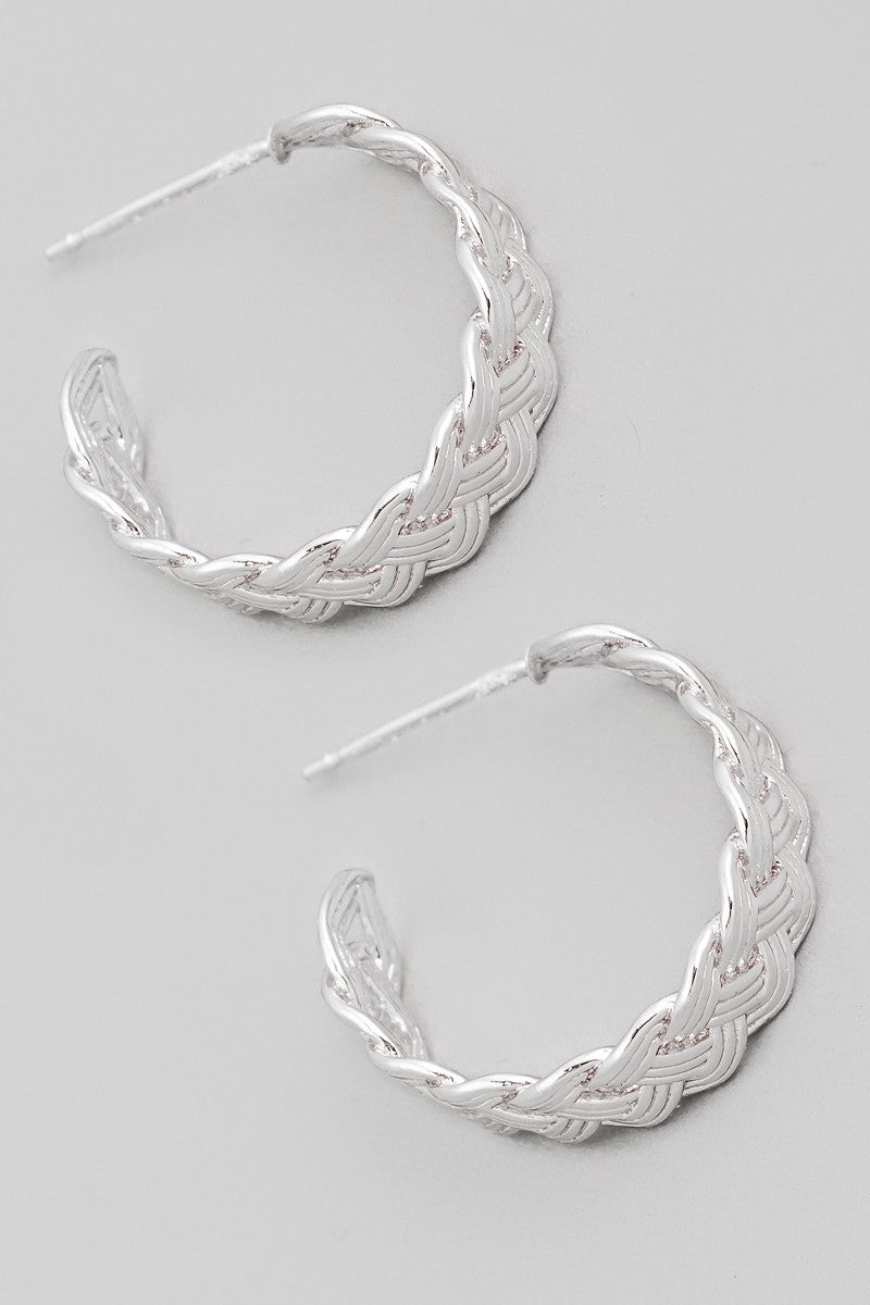 Metallic Weave Hoop Earrings