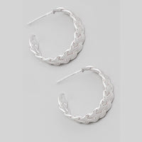 Metallic Weave Hoop Earrings