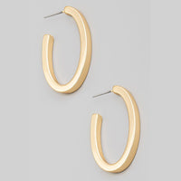 Thick Oval Hoop Earrings
